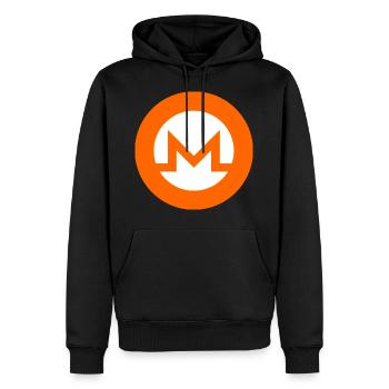 monero - Sweat à capuche Premium bio Homme - noir - Devant - Nico (187cm)