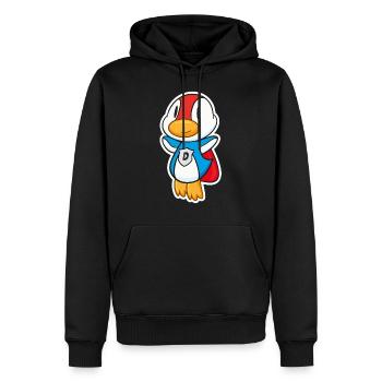 Fliegende Super-Ente hat Superkräfte - Männer Premium Bio Hoodie - Schwarz - Vorne - Nico (187cm)
