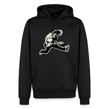 Cadeau guitare guitare guitariste musique groupe - Sweat à capuche Premium bio Homme - noir - Devant - Nico (187cm)