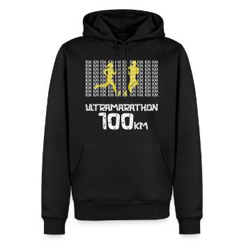 Ultramarathon 100 Kilometer Ultralaufen Geschenk - Männer Premium Bio Hoodie - Schwarz - Vorne - Nico (187cm)