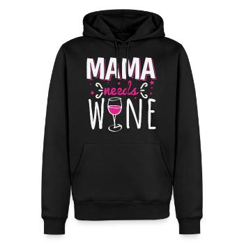 Maman a besoin de vin cadeau de fête des mères de mère - Sweat à capuche Premium bio Homme - noir - Devant - Nico (187cm)