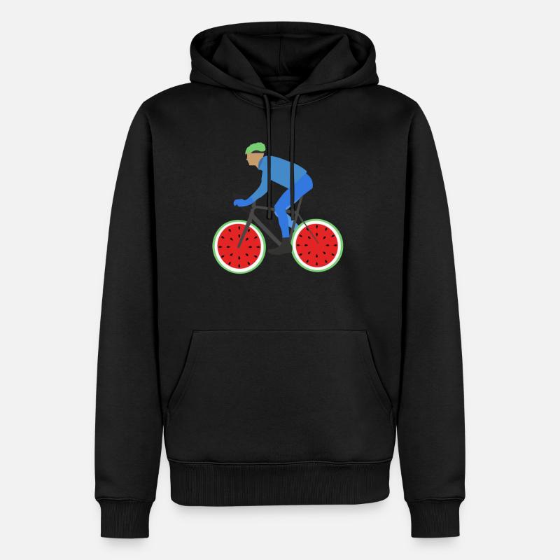 T-shirt de vélo de route - Sweat à capuche Premium bio Homme - noir
