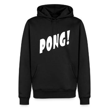 Pong! - Schwarz/Black - Partner/Duo Look - Ping! - Männer Premium Bio Hoodie - Schwarz - Vorne - Nico (187cm)