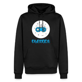 Gamer 1 - Duo Player 1 & 2 Love Gift Couple - Men’s Premium Organic Hoodie - black - Front - Nico (187cm)