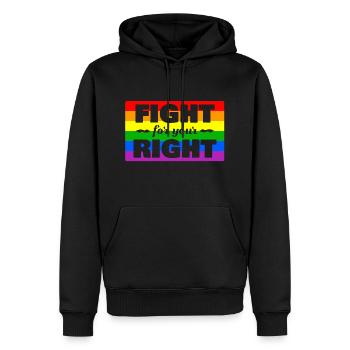Cadeau LGBT Gay Lesbian Rainbow Rights - Sweat à capuche Premium bio Homme - noir - Devant - Nico (187cm)