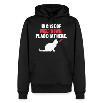 Lustige Katze - Männer Premium Bio Hoodie - Schwarz - Vorne - Nico (187cm)