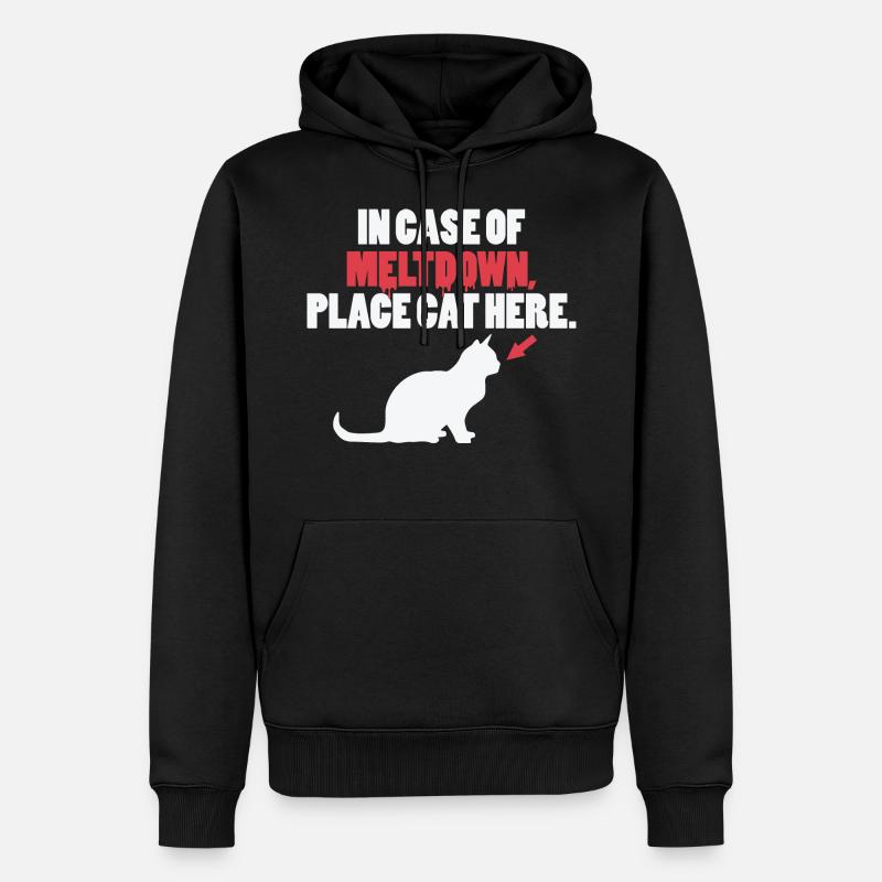 Chat drôle - Sweat à capuche Premium bio Homme - noir