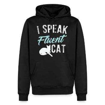 Lustige Katze - Männer Premium Bio Hoodie - Schwarz - Vorne - Nico (187cm)