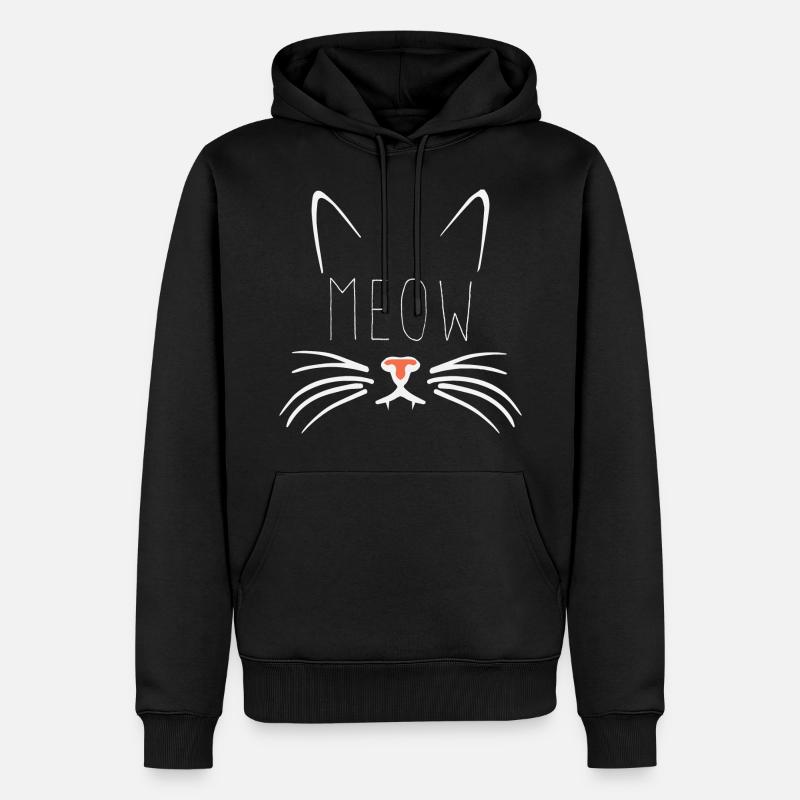 Lustige Katze - Männer Premium Bio Hoodie - Schwarz