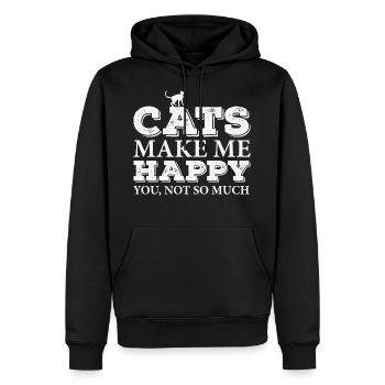 Lustige Katze - Männer Premium Bio Hoodie - Schwarz - Vorne - Nico (187cm)