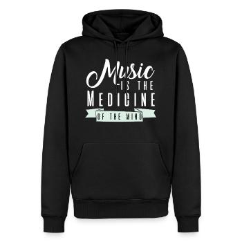 Bonne musique - Sweat à capuche Premium bio Homme - noir - Devant - Nico (187cm)