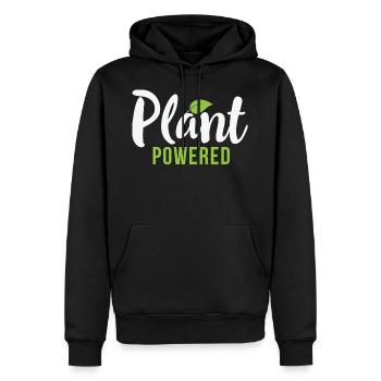 Vie végétalienne - Sweat à capuche Premium bio Homme - noir - Devant - Nico (187cm)