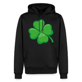 Kleeblatt Glücksbringer St. Patricks Klee Clover - Männer Premium Bio Hoodie - Schwarz - Vorne - Nico (187cm)