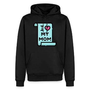 J'aime ma mère Maman Mom Momie Mothers Day - Sweat à capuche Premium bio Homme - noir - Devant - Nico (187cm)