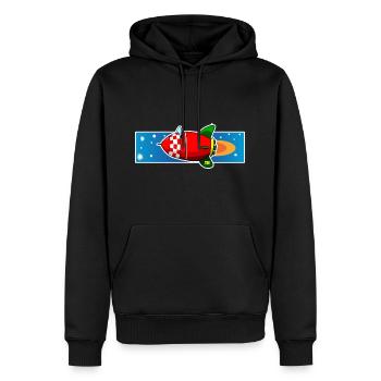 Rocket copy - Men’s Premium Organic Hoodie - black - Front - Nico (187cm)