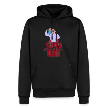 SUPER DAD - Männer Premium Bio Hoodie - Schwarz - Vorne - Nico (187cm)