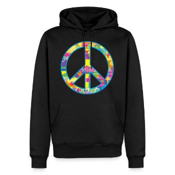 Paix / symbole de paix - Sweat à capuche Premium bio Homme - noir - Devant - Nico (187cm)