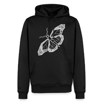 Schmetterling geometrisch Geschenk Linien Hipster - Männer Premium Bio Hoodie - Schwarz - Vorne - Nico (187cm)