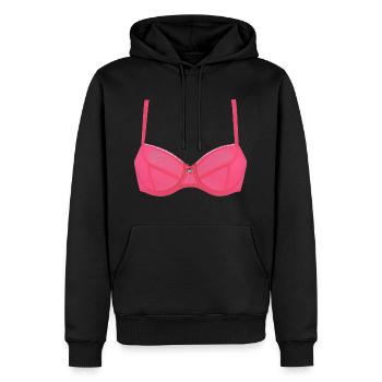 soutien-gorge rose - Sweat à capuche Premium bio Homme - noir - Devant - Nico (187cm)