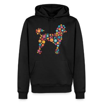 Hund Pudel Geschenk Blumen Tierliebhaber - Männer Premium Bio Hoodie - Schwarz - Vorne - Nico (187cm)