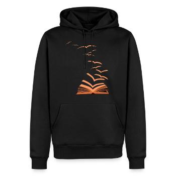 Chemise de livre - Sweat à capuche Premium bio Homme - noir - Devant - Nico (187cm)