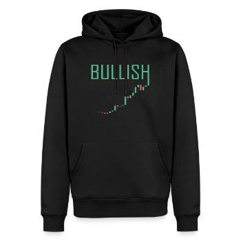 MARCHÉ DE BULLETIN - Stock Market Money Finance Finance - Sweat à capuche Premium bio Homme - noir - Devant - Nico (187cm)