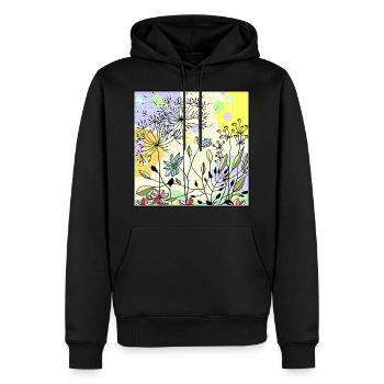 Löwenzahn auf der Wiese - Männer Premium Bio Hoodie - Schwarz - Vorne - Nico (187cm)