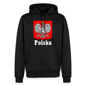 Polska Polen Polski Wappen polnisch Liebe zu Polen - Männer Premium Bio Hoodie - Schwarz - Vorne - Nico (187cm)