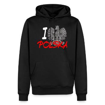 POLSKA - I Love Polska - Geschenk - Polska - shirt - Männer Premium Bio Hoodie - Schwarz - Vorne - Nico (187cm)