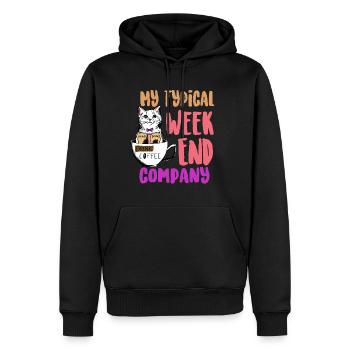 Chats chaton espresso - Sweat à capuche Premium bio Homme - noir - Devant - Nico (187cm)