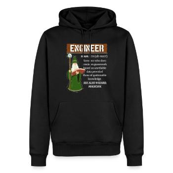 Vous êtes un ingénieur? - Sweat à capuche Premium bio Homme - noir - Devant - Nico (187cm)