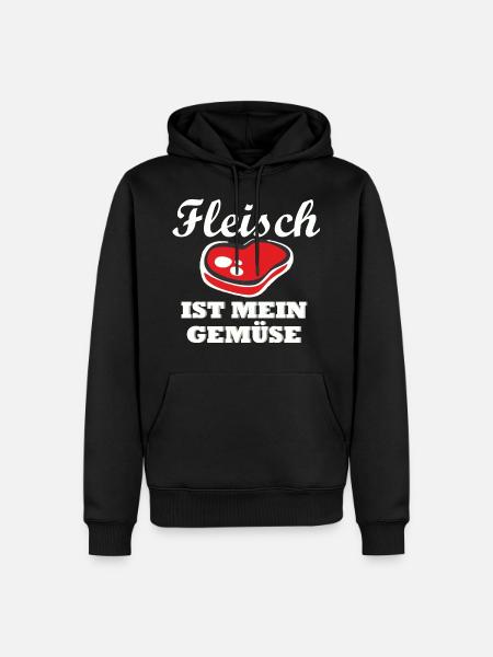 Fleisch ist mein Gemuese - Männer Premium Bio Hoodie - Schwarz