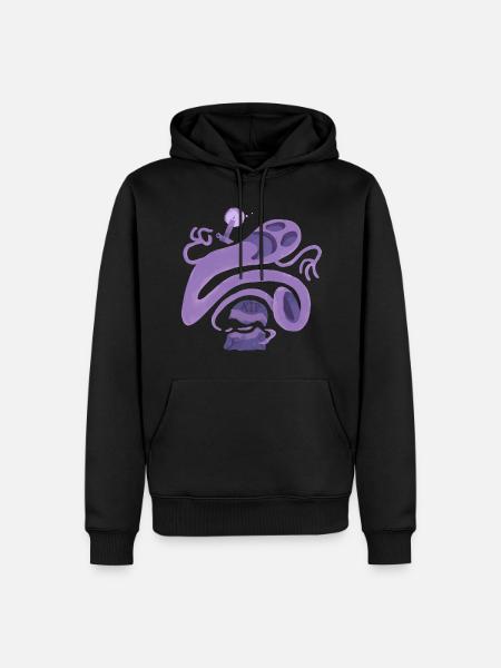 Crazy ghost escapes from grave - Men’s Premium Organic Hoodie - black