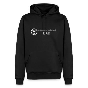 Achievment Unlocked - DAD | Gamer Design - Männer Premium Bio Hoodie - Schwarz - Vorne - Nico (187cm)