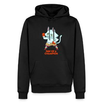 Boxer de gueule de chat - Sweat à capuche Premium bio Homme - noir - Devant - Nico (187cm)