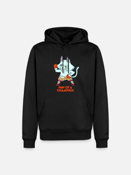Cat hangover boxer - Men’s Premium Organic Hoodie - black