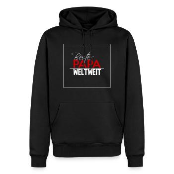 Meilleur père - PAPA Worldwide RED LABELED - Sweat à capuche Premium bio Homme - noir - Devant - Nico (187cm)