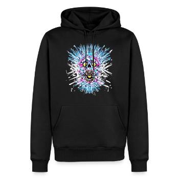 TECHNO - Sweat à capuche Premium bio Homme - noir - Devant - Nico (187cm)