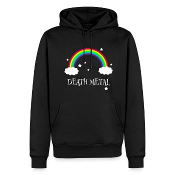 Death Metal Rainbow - Sweat à capuche Premium bio Homme - noir - Devant - Nico (187cm)