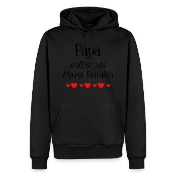 Papa, on veut épouser maman ? Sort - Sweat à capuche Premium bio Homme - noir - Devant - Nico (187cm)