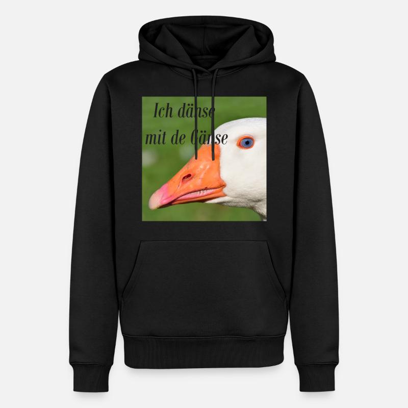 Je suis avec des oies - Sweat à capuche Premium bio Homme - noir