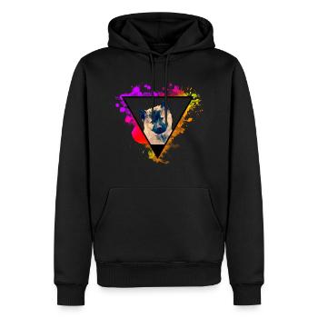 chien chien animal naturelcontest nature nature animal - Sweat à capuche Premium bio Homme - noir - Devant - Nico (187cm)