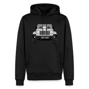 Jeep silver - Sweat à capuche Premium bio Homme - noir - Devant - Nico (187cm)