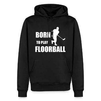 Floorball - Sweat à capuche Premium bio Homme - noir - Devant - Nico (187cm)