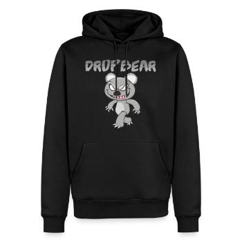 DropBear Drop Bear - Männer Premium Bio Hoodie - Schwarz - Vorne - Nico (187cm)