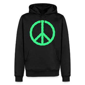 signe de la paix - Sweat à capuche Premium bio Homme - noir - Devant - Nico (187cm)