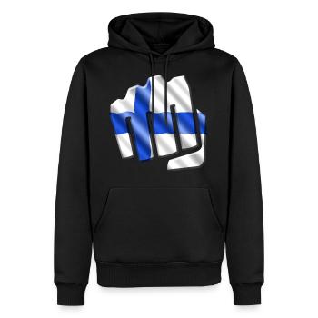 Finland - Men’s Premium Organic Hoodie - black - Front - Nico (187cm)
