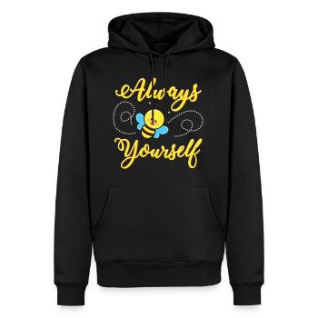Sei immer du selbst Selbstbewusstsein Biene lustig - Männer Premium Bio Hoodie - Schwarz - Vorne - Nico (187cm)