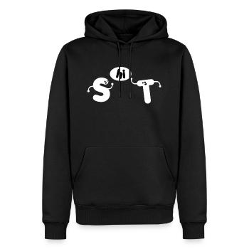 Shit Begrüßung Lustig Spruch cool fancy Geschenk - Männer Premium Bio Hoodie - Schwarz - Vorne - Nico (187cm)
