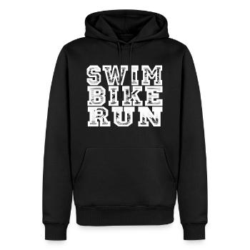 Triathlon,Natation,Cyclisme,Courir à Hawaii - Sweat à capuche Premium bio Homme - noir - Devant - Nico (187cm)